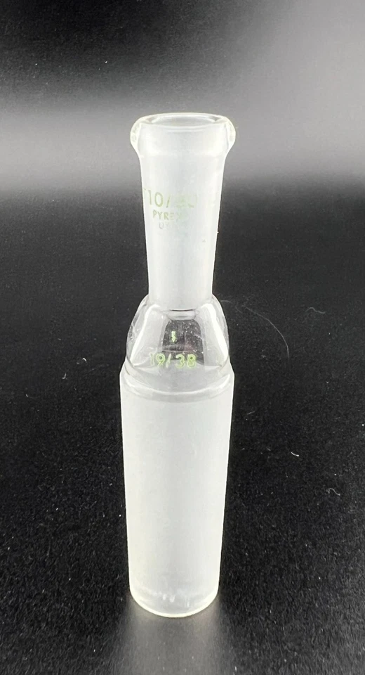 Pyrex Glass Adapter 10/30 Outer (Top); 19/38 Inner (Lower) MADE IN USA - Image 1 of 1