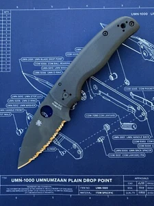 Spyderco Shaman Stainless Folding Serrated Blade Black Handle Knife 229GSBK - Picture 1 of 8