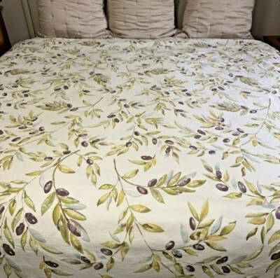 Funda nórdica Pottery Barn rama de olivo King 2 horas fundas mediterráneas 3 piezas rara🦩 Foto 1 de 4