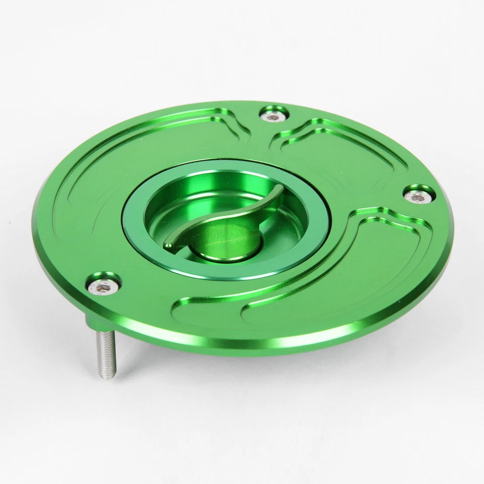 CNC Gas Tank Cap For Kawasaki ZRX 1200R ZZR 1200 ZZR 600 ZZR 1400 ZX-14 US Green Foto 1 de 4