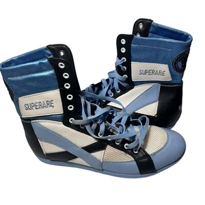 Superare Boxing Shoes Mens Sides 13 Blue An White Training Boots Fighting Mixed - Picture 1 of 12