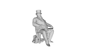 Printle H Homme 1897--Old Man Sitting Chair C19th Figure for Dioramas Train Set - Picture 1 of 11