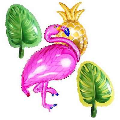 ARTPAPERWONDERS Pink Flamingo Tropical Balloons, Hawaiian Birthday Balloons
