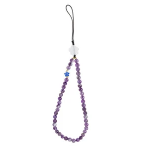 Amethyst-Anhänger Damen Telefonschnur Mit Perlen Telefonzubehör Charme - Zdjęcie 1 z 12