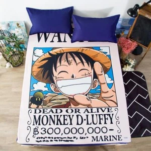 One Piece Luffy Ruffy Anime Manga Spannbettlaken Spannbetttücher Sheet Bedsheet - Picture 1 of 10