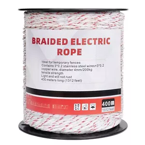 Electric Fence Braided Rope,6 Braided Copper and Stainlee Steel Providing 4X ... - Picture 1 of 1