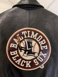 Negro Leagues Baseball Museum Baltimore Black Socks full leather jacket size 2XL - Picture 1 of 13