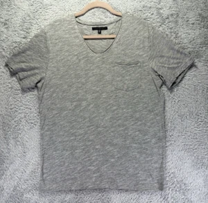 TwentyOne Hombres Los Ángeles Mediano Cuello en V Gris Blanco Calce Ajustado Camiseta Bolsillo - Imagen 1 de 10