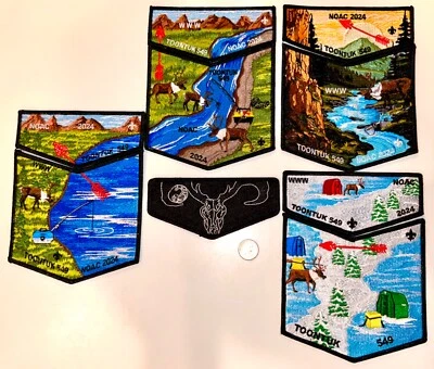 OA TOONTUK LODGE 549 BSA MIDNIGHT SUN ALASKA 2024 NOAC 9-PATCH SET ONLY 100 MADE - Image 1 of 4