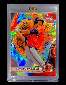 SAMUEL BASALLO ROOKIE REFRACTOR HOLO SILVER TOPPS RC DOTS Chrome - ORIOLES  - Picture 1 of 3