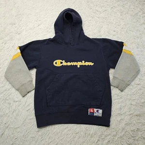 Boys Champion Blue Embroidered Pullover Hoodie Logo Sweatshirt Size Small 8 - Picture 1 of 12