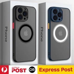 Shockproof Armor Magnetic Matte Case Cover For iPhone 16 15 14 13 12 11 Pro Max - Picture 1 of 22