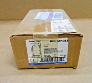BOX OF 5 NEW STEEL CITY 3 GC 3GC THREE GANG COVER RECTANGLE FOR 4-11/16" BOX - Picture 1 of 2