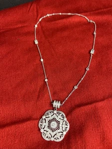 "Collar colgante magnético de encaje Diamonique de plata de ley Joseph Esposito 16""" - Imagen 1 de 8