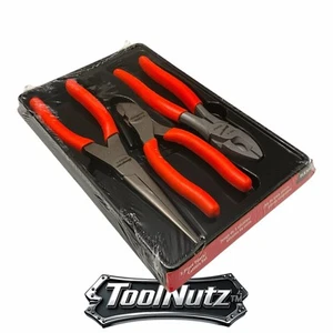Snap-on Tools NEW PLR300O Orange 3 Piece Precision Alloy Pliers Cutters Set USA - Bild 1 von 12