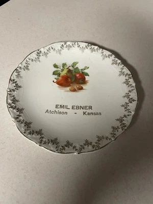 Plato publicitario vintage de Atchison Kansas KS Emil Ebner era un tendero  Foto 1 de 4