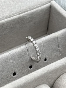14k Solid White Gold & Diamond Earring Single Earring JLJ 2mm Round Cut 0.3 TCW - Picture 1 of 10