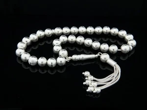 Gran plata de ley 925 33 cuentas Tasbih, cuentas de oración musulmanas Tesbih 501106 - Imagen 1 de 9