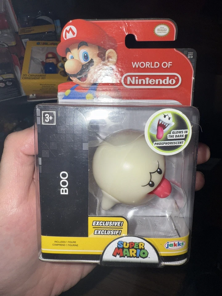 Jakks Pacific World of Nintendo Glow in The Dark Boo 2.5" Figure A102