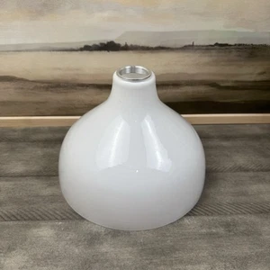 Rejuvenation FOLK Abigail Glass Soft Cone Shade 10in Threaded Cased White Read - Picture 1 of 9
