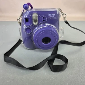 Fujifilm Instax Mini 8 Instant Film Camera Grape Purple Used With Clear Case - Picture 1 of 11