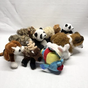 Lot Of 11 Ganz Webkinz Panda Dog Rabbit Moose Cheetah Fish Cheetah Bear NO CODE - Picture 1 of 12