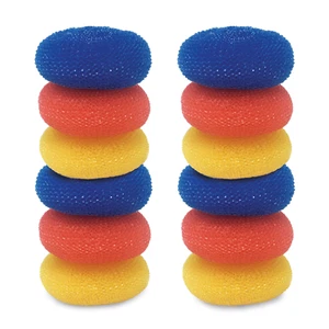 LOLA Jumbo Plastic Knitted Mesh Scourer, Non-Scratch, Odor & Rust Proof, 12 Pack - Picture 1 of 5