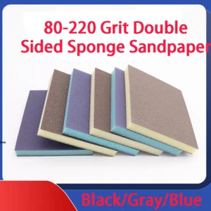 Sanding Blocks 80-220 Grit Foam Sandpaper Polishing Sponge Wet Dry Abrasive Pads - Picture 1 of 12