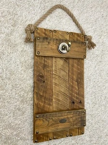 Unique reclaimed wood wall hanger lantern sconce rustic wooden mounted candle - Picture 1 of 7