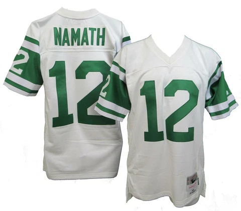 New 1968 Joe Namath #12 New York Jets Size 4XL Mitchell & Ness White Jersey $150 Cover