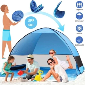 Pop Up Portable Beach Canopy Sun Shade Shelter Outdoor Camping Fishing Tent Mesh - Picture 1 of 16