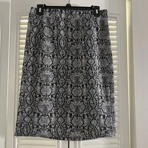 41 Weißdorn Gr. M schwarz weiß Schlangenmuster Stretch Strick Pull-On Bleistiftrock - Bild 1 von 6