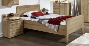 Komfortbett 100x200 Eiche Bianko Einzelbett Gästebett Holzbett Seniorenbett Bett - Bild 1 von 3