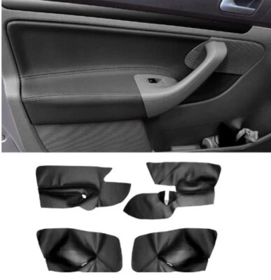 4*Black Leather Left&Right Door Armrest Panel Cover For Jetta Golf MK5 2005-2010 - Image 1 of 4