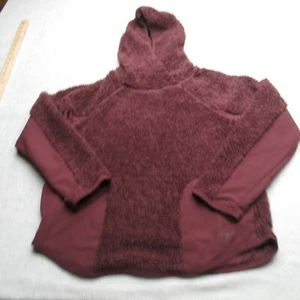 Nike Hoodie Womens Small Purple Fuzzy Sherpa Therma Fleece Pullover Training - Picture 1 of 11