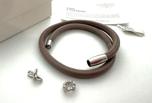 Bracciale Doppio Avvolgimento Pelle Marrone con 2 Charms Lucchetto Acciaio di Endless Jewelry - Foto 1 di 5