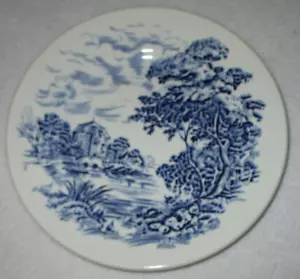 Plato de ensalada vintage ENOCH Wedgwood & Co England COUNTRYSIDE azul y blanco de 7" - Imagen 1 de 2