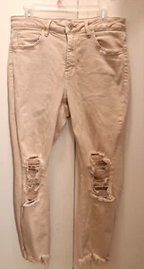 Jeans rectos al tobillo Lovervet By Vervet tiro medio borde crudo rasgado desgastado talla 14 - Imagen 1 de 14