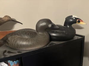 Carved WoodDuck Decoys  signed Oliver Lawson Crisfield - Picture 1 of 5
