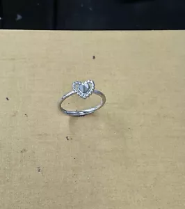 Real 925 Sterling Silver Heart Ring ( Not Plated ) - Picture 1 of 5