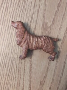 Quality Vintage Cocker Spaniel Carved Wood Dog Anri Knick Knack - Picture 1 of 12