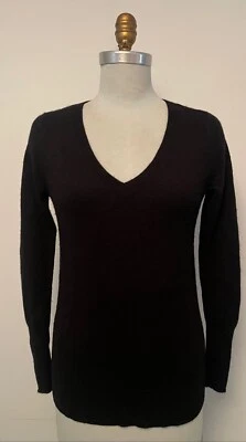 HALOGEN black  100% cashmere v-neck longer sweater ~S~NICE - Image 1 of 2
