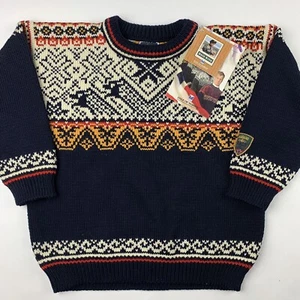 Dale Of Norway Nagano Ski Crewneck Sweater Kids Sz 8 Fair Isle NWT - Picture 1 of 11