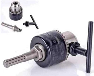 MANDRINO 13mm E ADATTATORE SDS PLUS PER TRAPANO A CREMAGLIERA AVANTI E INDIETRO - Foto 1 di 1