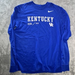 Nike Dri-Fit Kentucky Wildcats Long Sleeve Shirt Blue Men's Medium Preowned - Picture 1 of 7