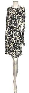 H&M Mama Maternity Floral Midi Dress S Tie Cuff Sleeves Elastic Waist - Picture 1 of 8