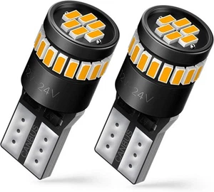 AUXITO 194 LED Bulb Amber Yellow 168 2825 W5W T10 Wedge 24-SMD - Picture 1 of 7