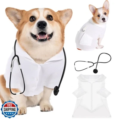 Huhumy Dog Cat Halloween Doctor Surgeon Nurse Costumes Pet Doctor Clothes wit - Image 1 of 4