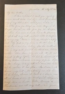Carta personal al hermano del 1 de agosto de 1862 de John H. Parrish Greensboro, Alabama  - Imagen 1 de 5