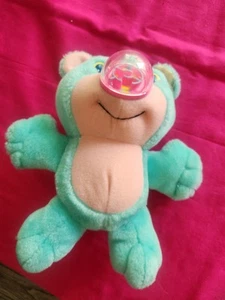 Vtg 1989 Mini Nosy Bears 8” Plush Teal Playskool Water Maze - Picture 1 of 9